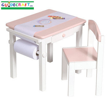 Guidecraft Art Table & Chair Set - Pink