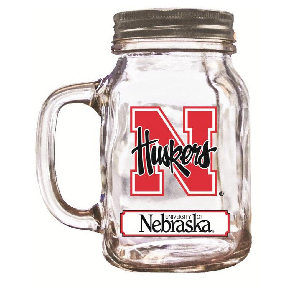 16Oz Mason Jar Nebraska Cornhuskers