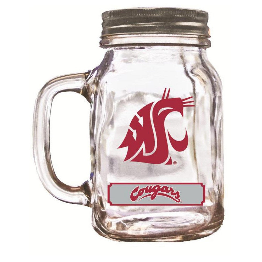 16Oz Mason Jar Washington State Cougars