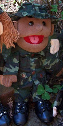 14" Army Boy Glove Puppet Black
