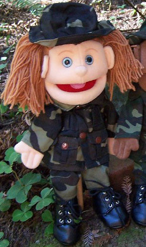 14" Army Girl Glove Puppet