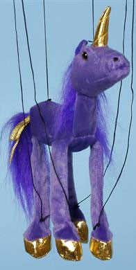 16" Purple Unicorn Marionette Small