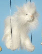 16" White Cat Marionette Small