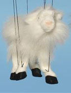 16" White Goat Marionette Small