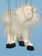 16 White Goat Marionette Small