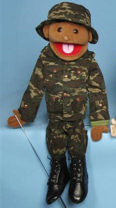 28" Army Boy Puppet Black