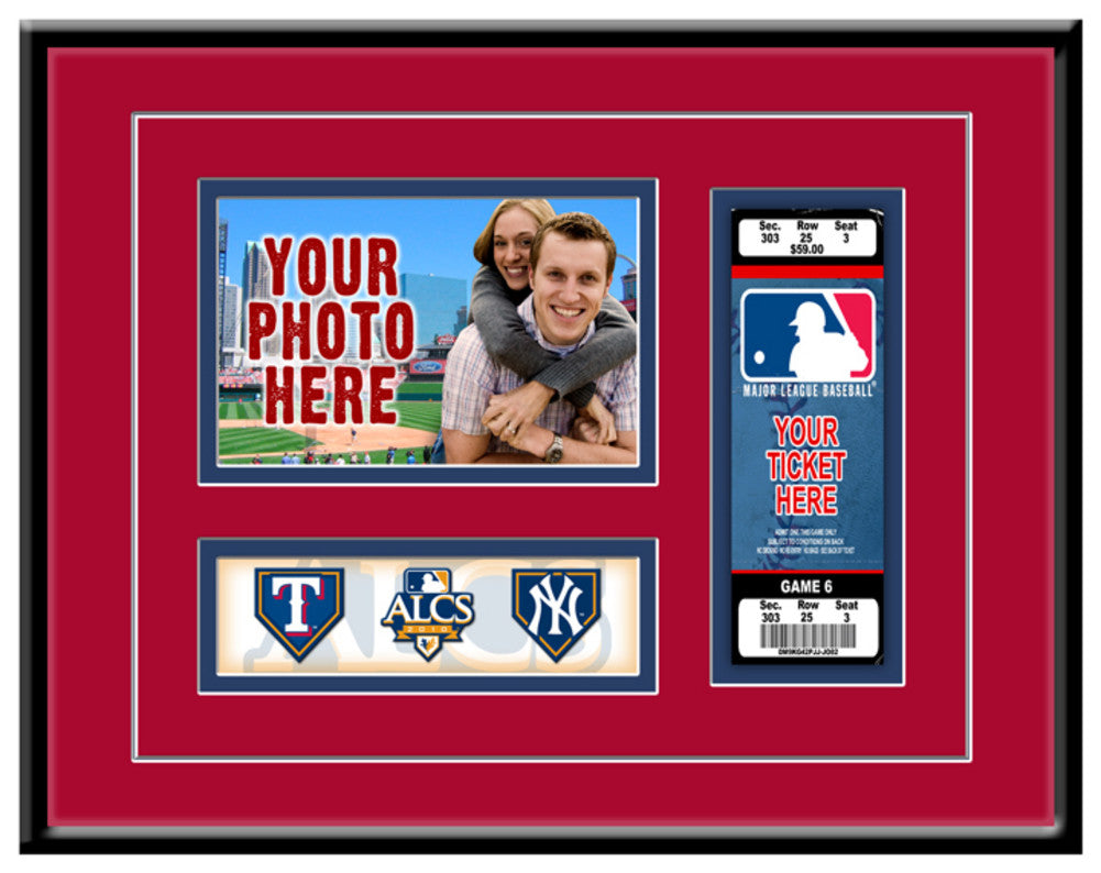 2010 Alcs Photo And Ticket Frame Texas Rangers
