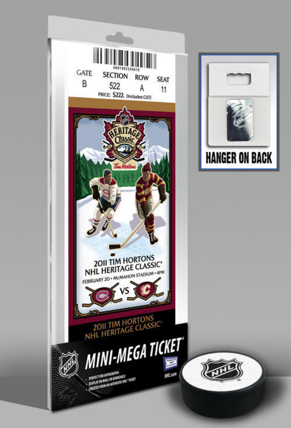 2011 Heritage Classic Mini Mega Ticket ldquo Calgary Flames Montreal Canadiens