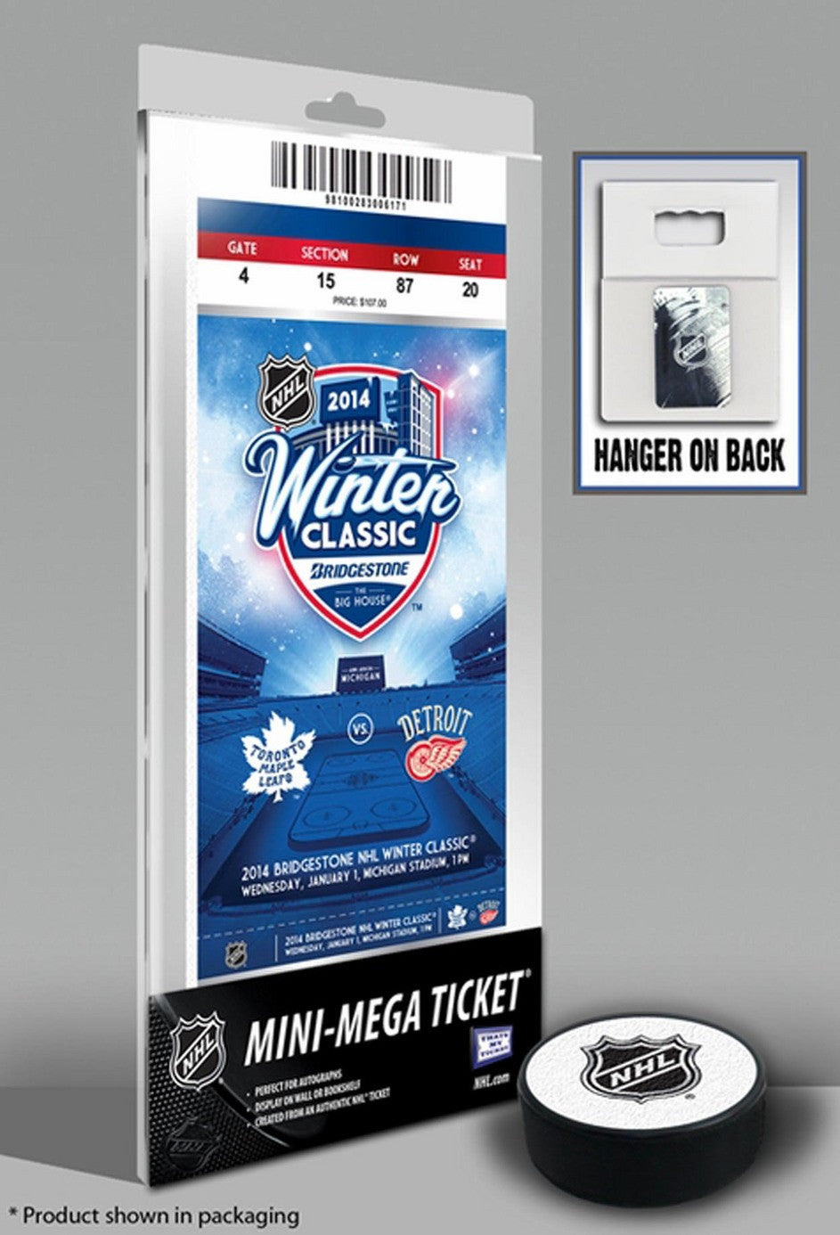2014 NHL Winter Classic Mini Mega Ticket Maple Leafs vs Red Wings