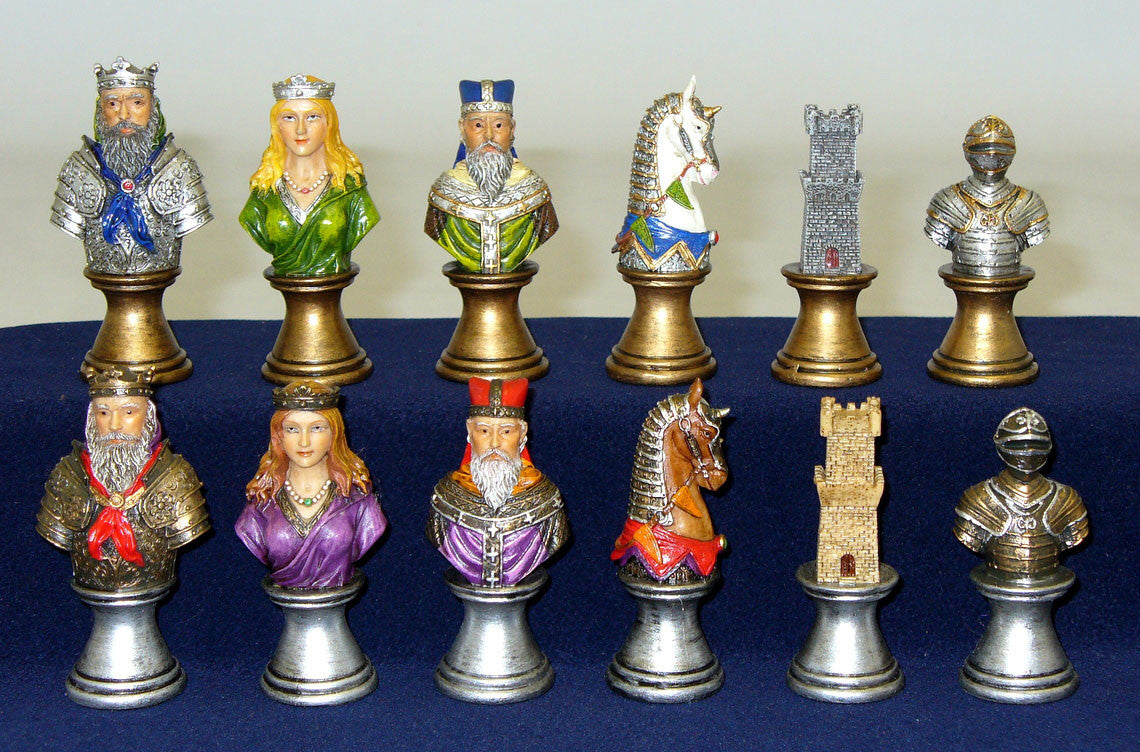 Royal Chess Camelot Busts Painted Resin Chessmen (r71654)