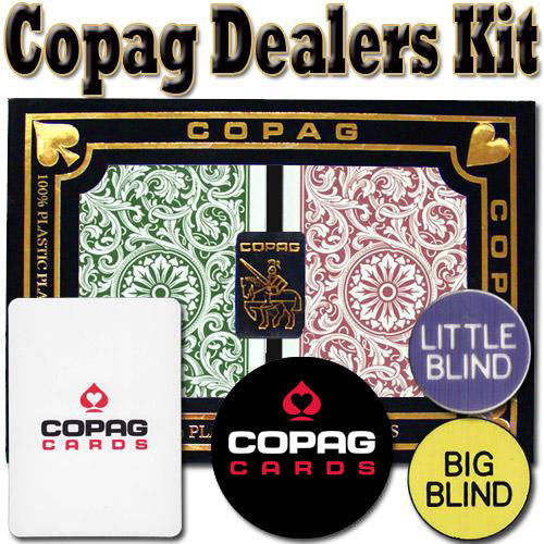 Brybelly Gcop-103.913 Copag Dealer Kit - 1546 Green/burgundy Poker Jumbo