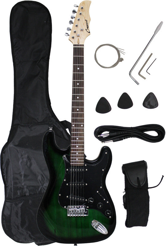 Crescent Direct Eg-gb 39 Inch Green Premium Electric Guitar With Black Picard