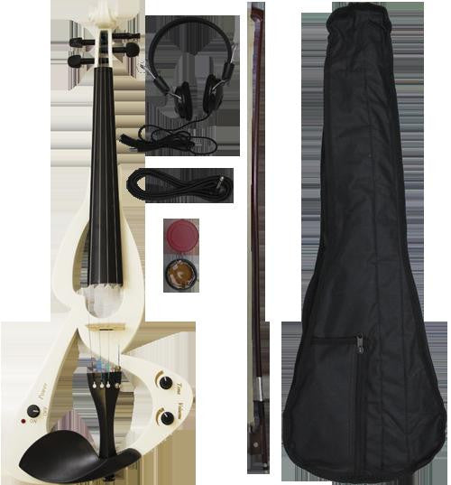 Crescent Direct Ev-wt White Electric Violin