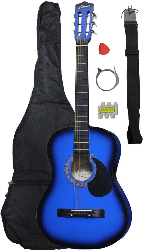 Crescent Direct Mg38-bu 38 Inch Blue Beginner Acoustic Guitar