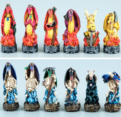 Fame 6059 Color Dragon Chess Set Pieces