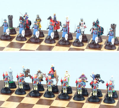 Fame Sa001 Painted Metallic Crusade Chess Set Pieces