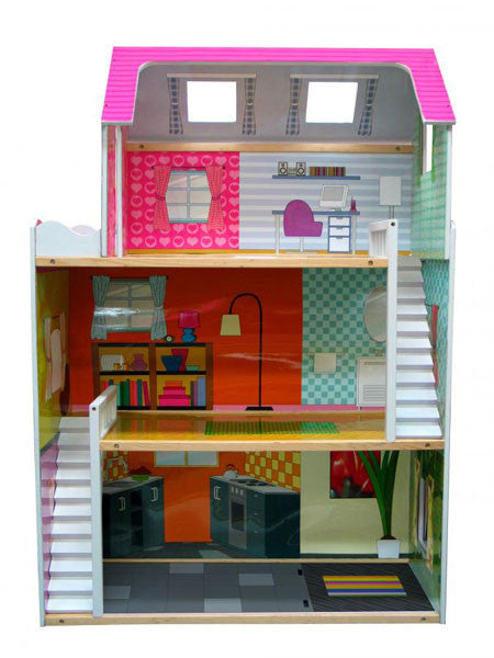 Feenix Dual Staircase 3 Story Dollhouse