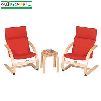 Guidecraft Kiddie Rocker Chair Set, Red