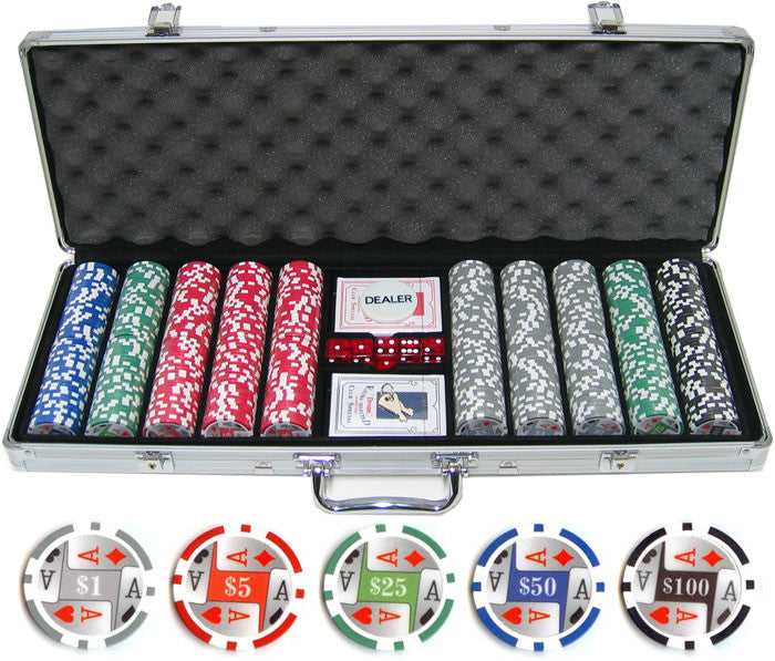 115g 500pc 4 Aces Poker Chip Set