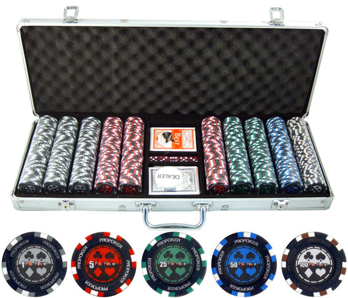 135g 500pc Pro Poker Clay Poker Set