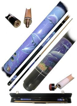 Trademark Commerce 40-582do Dolphin Pool Cue Stick - 2pc With Case