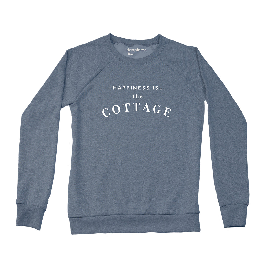 Download Women's Cottage Crew Sweatshirt, Heather Navy - Happiness ...