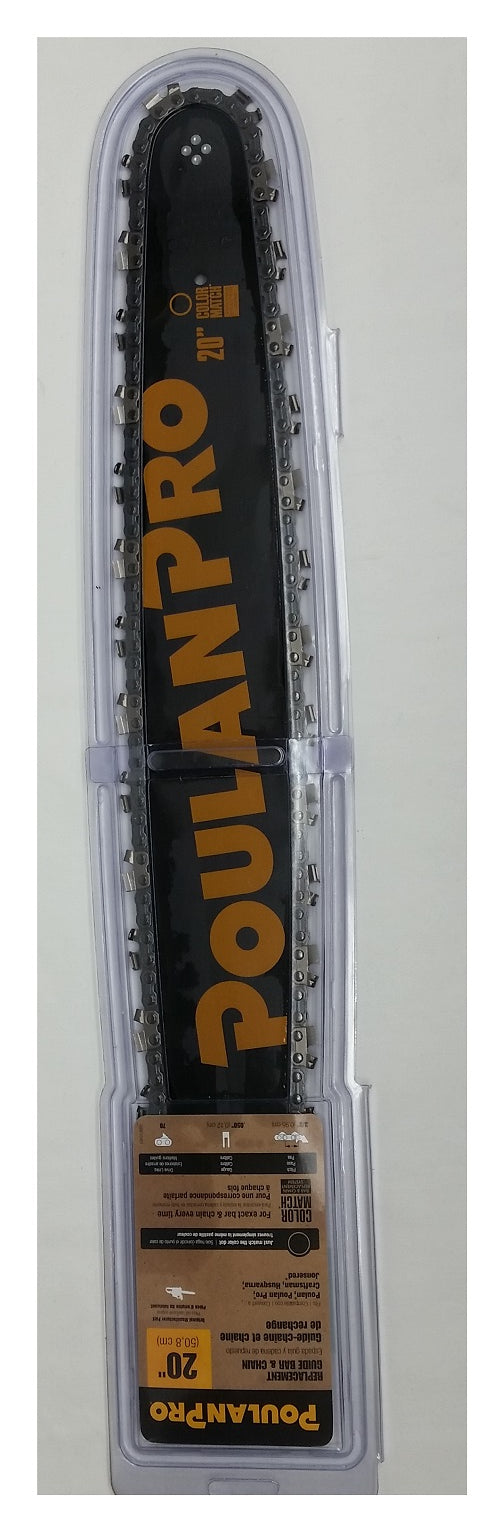 Poulan Pro Replacement 20" Chainsaw Guide Bar & Chain Kit 3/8" .050" 7