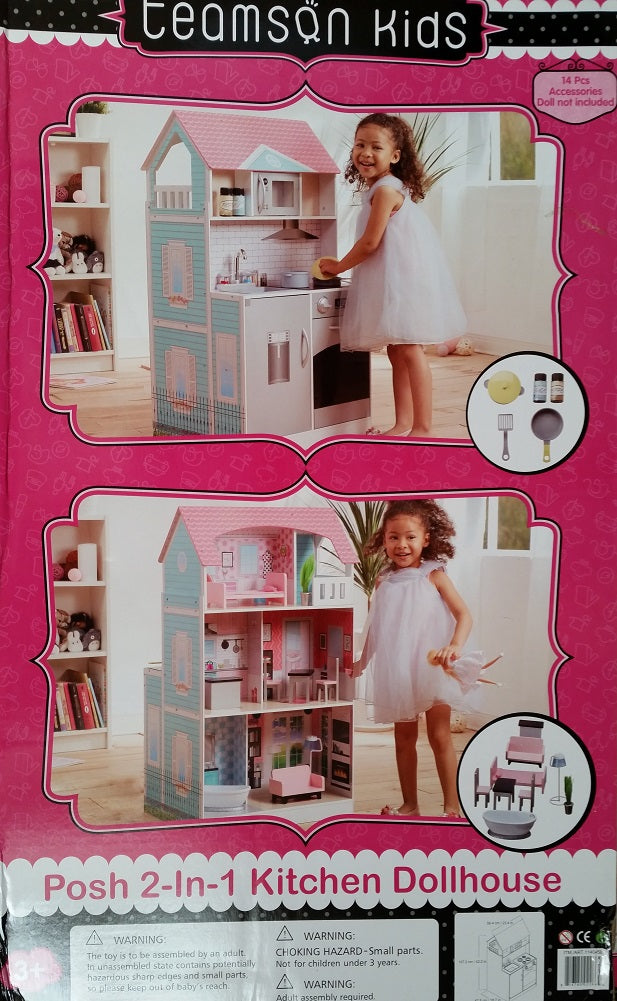 teamson posh 2 in 1 kitchen dollhouse instructions