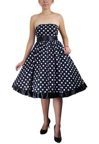 Strapless Polka Dot Dress – Mode Mundo