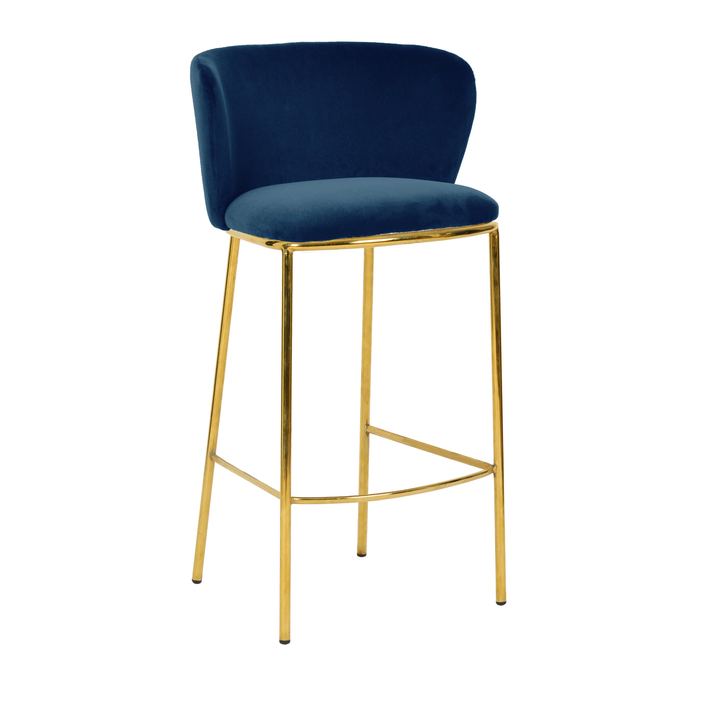 navy velvet barstool