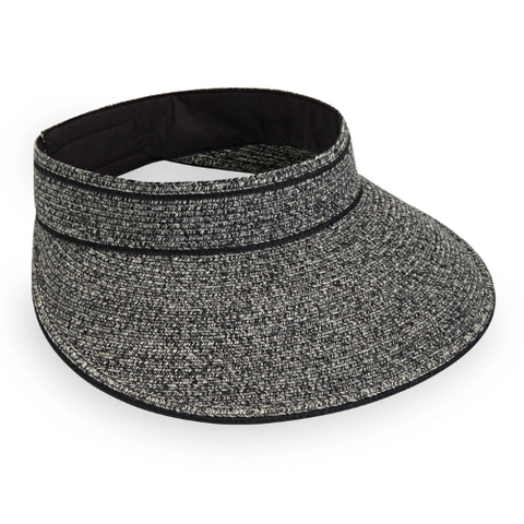 Wallaroo Hats Lily Visor Womens Hat LILY - Black/ Ivory $64.00