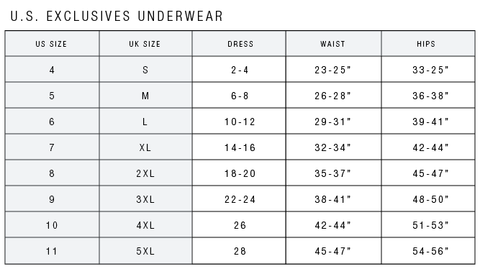 Jockey Underwear Sizes