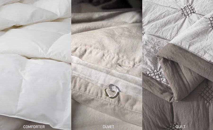 comforter vs duvet vs quilt