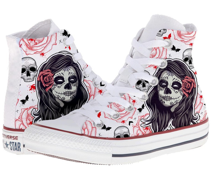 sugar skull chuck taylors