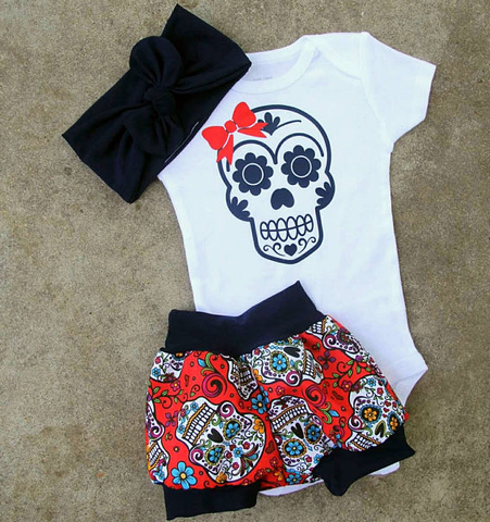 sugar skull baby girl clothes