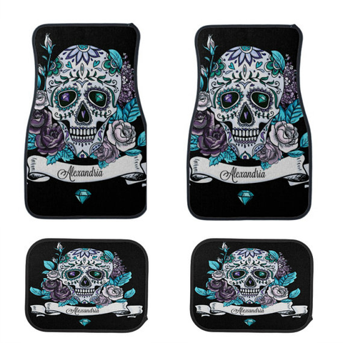 Personalized Sugar Skull Car Mats Sugar Skull Culture