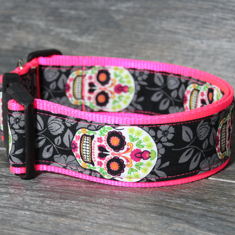 sugar skull dog collar