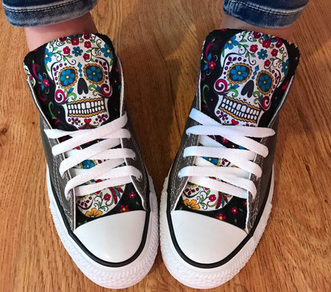 sugar skull chuck taylors