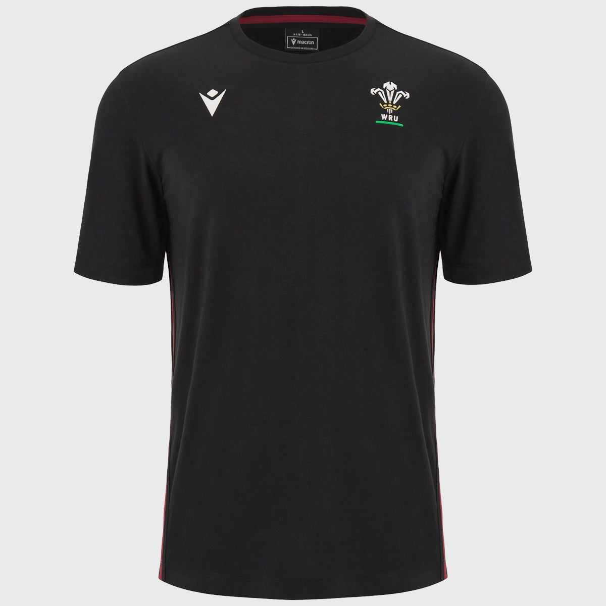 Macron Wales Rugby Short Sleeve Cotton Tee 2023/24 Black