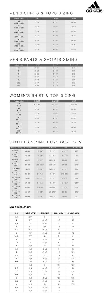 Adidas Polo Size Chart
