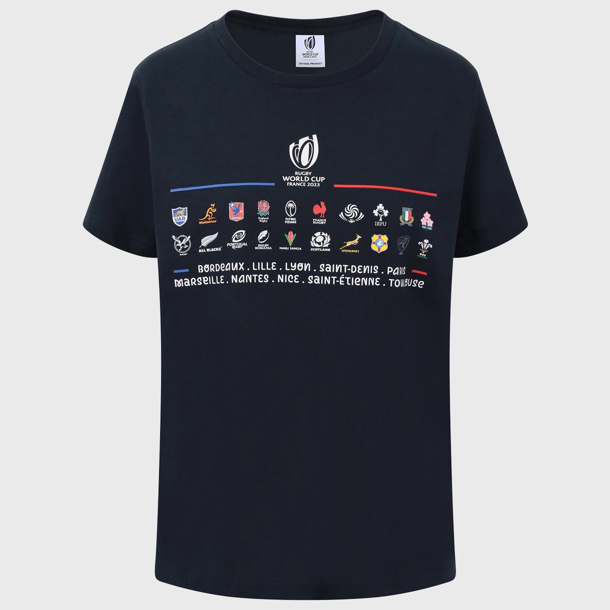 Official Rugby World Cup 2023 Men's 20 Unions Stacked Tee