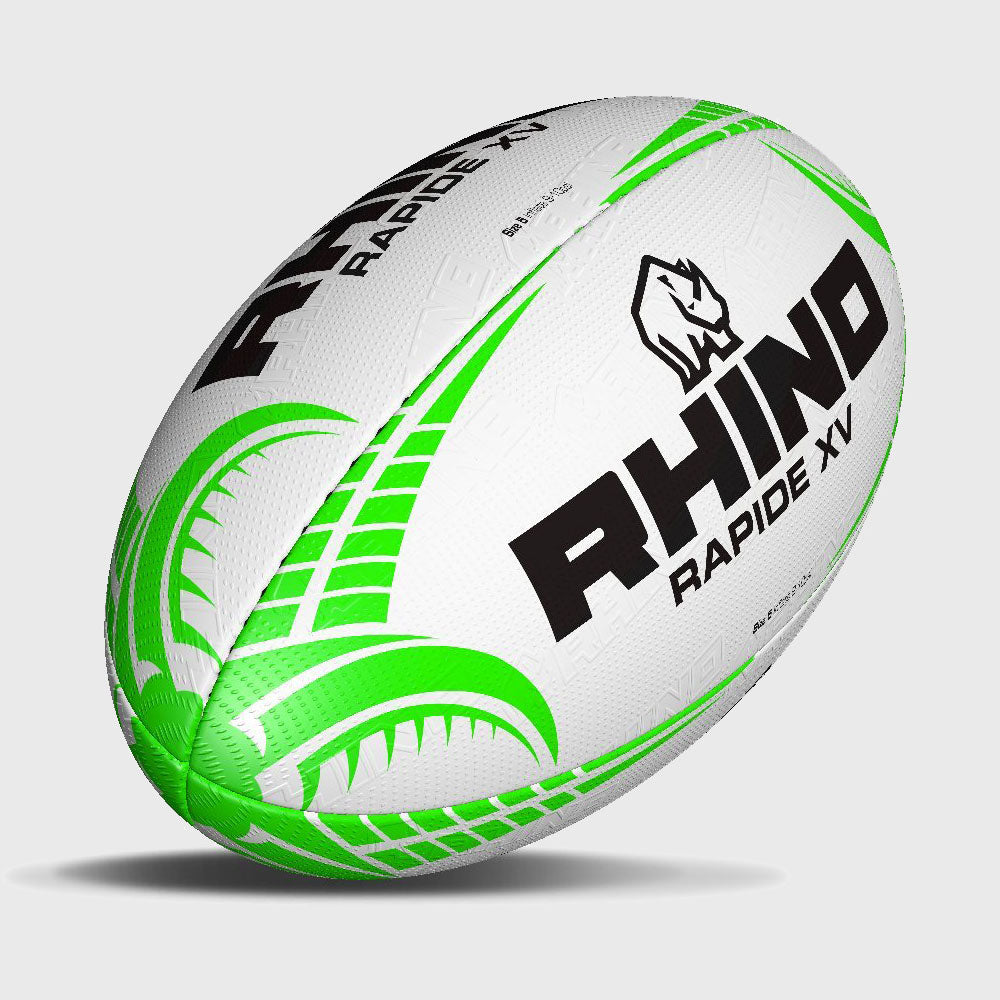 Rhino Rapide XV Training Rugby Ball White