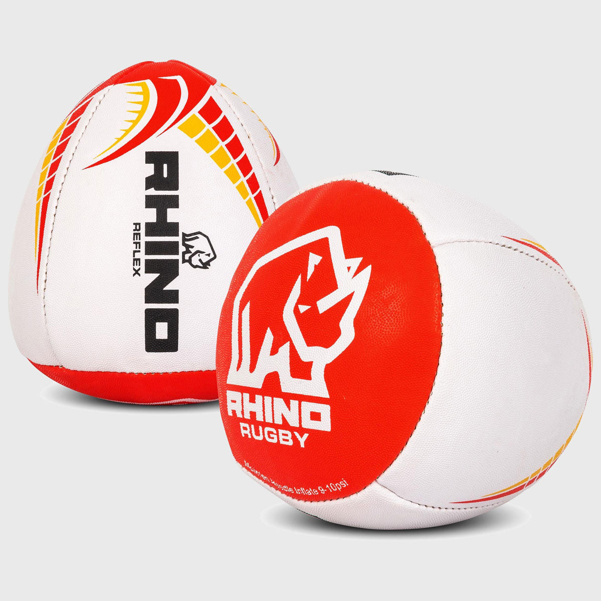 Rhino Reflex Rugby Ball White/Red