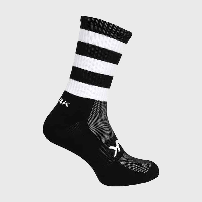 Atak Sports Mid Length Hooped Sports Socks Black/White