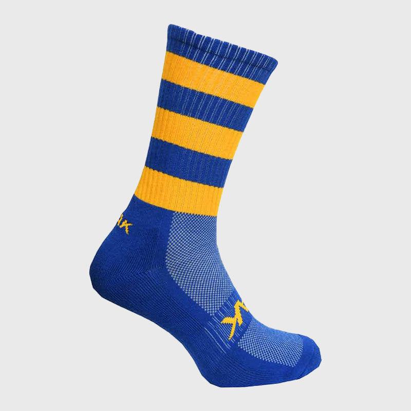 Atak Sports Mid Length Hooped Sports Socks Royal/Gold