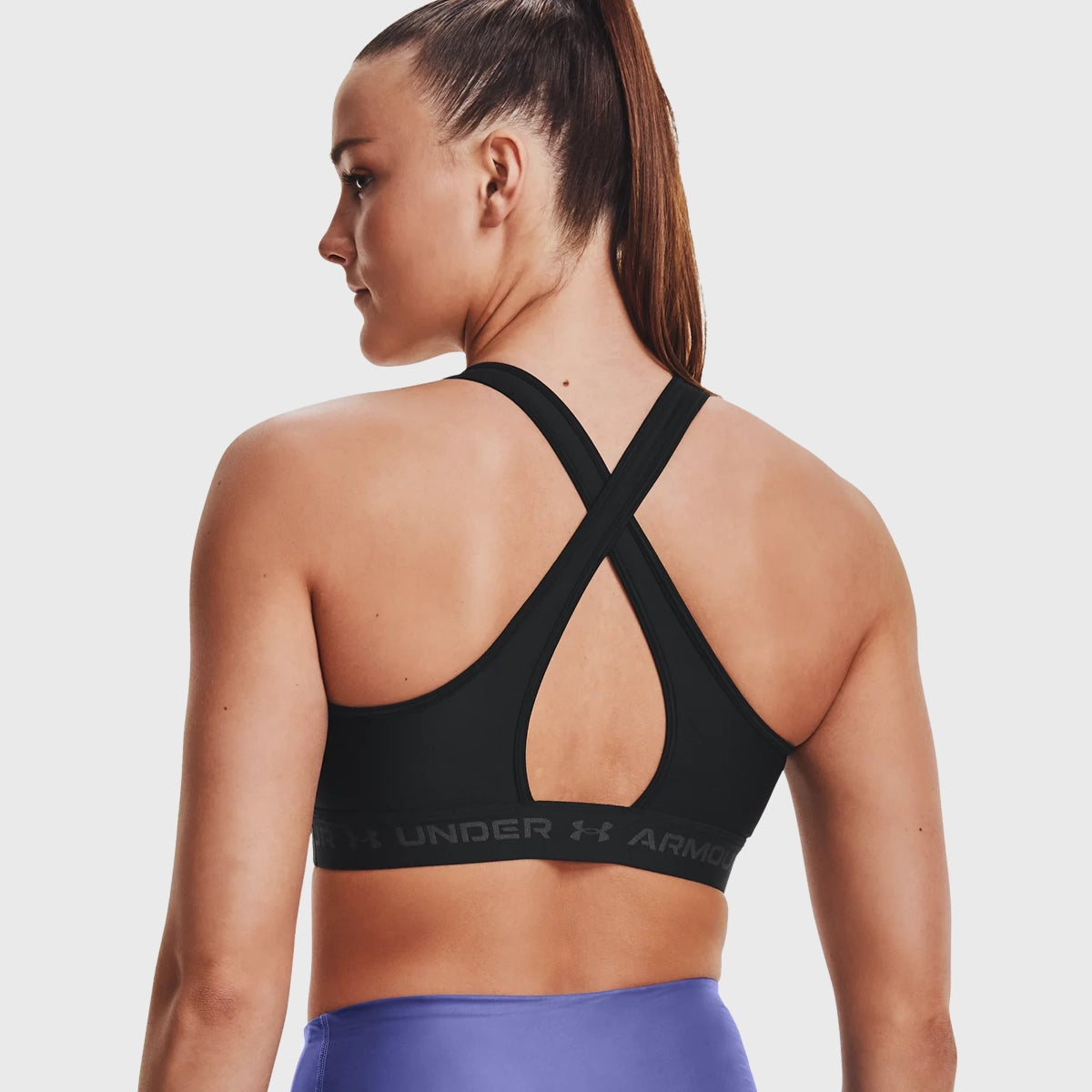 Under Armour Women's Mid Crossback Sports Bra Black