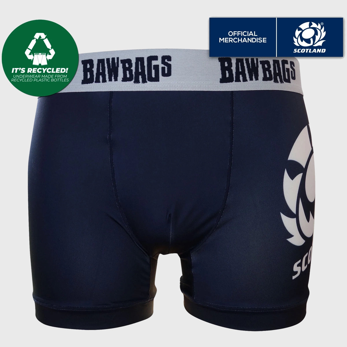 Bawbags Scotland Rugby Cool De Sacs Big Badge Technical Boxer Shorts