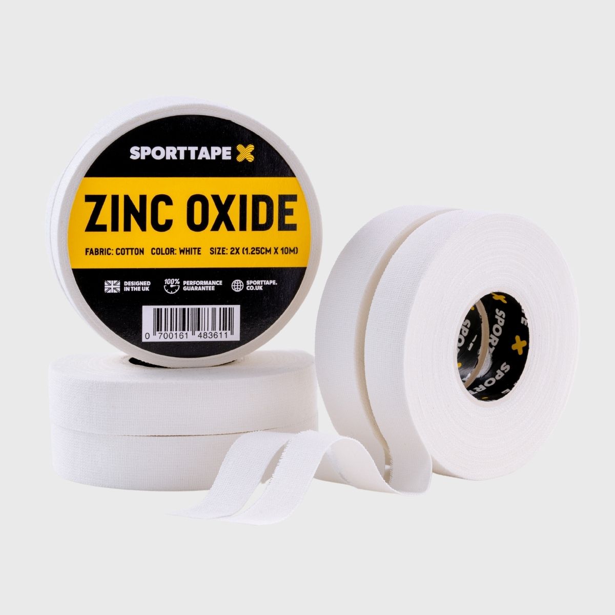 SportTape Zinc Oxide Tape White 1.25cm x 10m 2 Pack