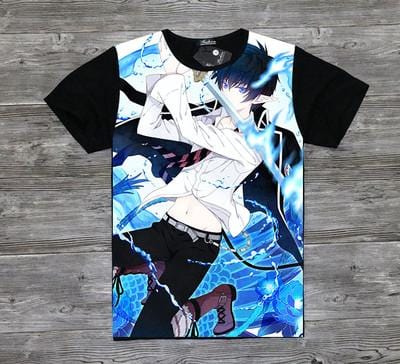Blue Exorcist Full Printed T Shirts Short Long Sleeve Anime Print House - blue exorcist roblox shirt