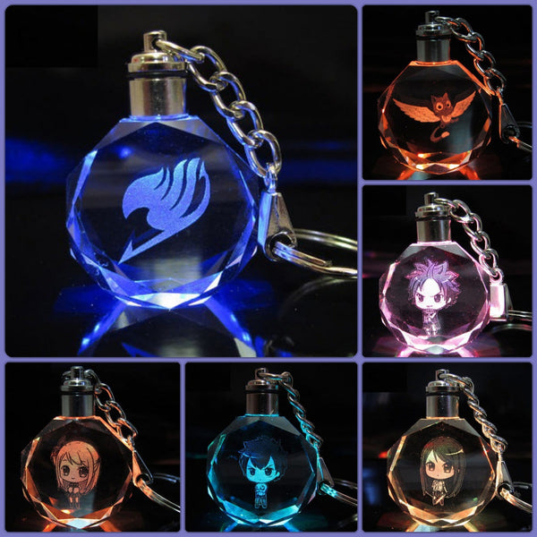 Free Fairy Tail LED Key chain Collection with Gift Box 